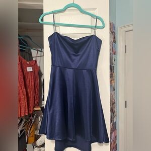 Windsor Navy Blue Satin Dress